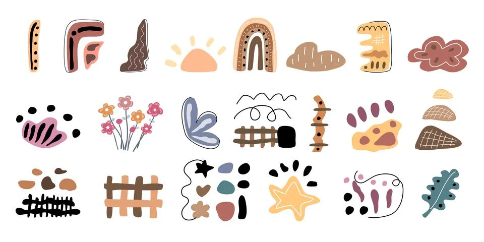 Boho patterns abstract elements  Illustrazione stock