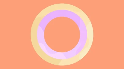 Boho Peach Orange Circle Spin Loop Background Stock Footage 332914585