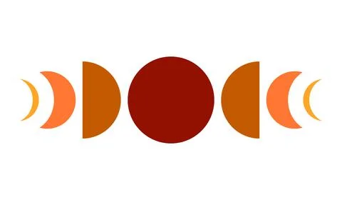 Boho Phases Moon Abstract Home Decor Stock Illustration