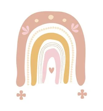 Boho rainbow in minimal style Stock Illustration