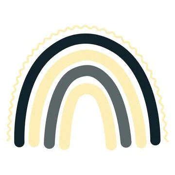 Boho rainbow. A minimalistic image of a rainbow on a white background. Restra Stock Illustration