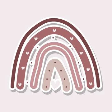 Boho rainbow sticker Illustrazione stock