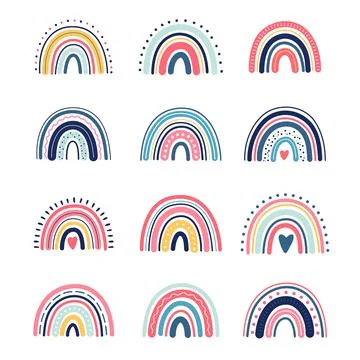 Boho rainbows Stock Illustration