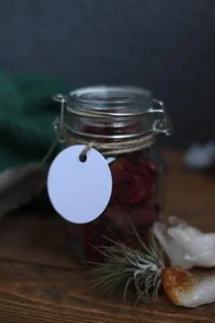 Boho Round Gift Tag Mockup Stock Photos