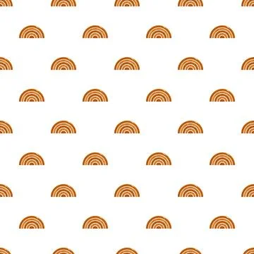 Boho seamless pattern with abstract arches and earth tones Stock Illustration