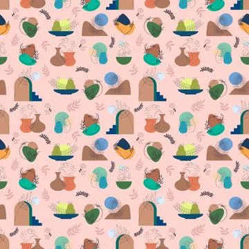 Boho seamless pattern Stock Illustration