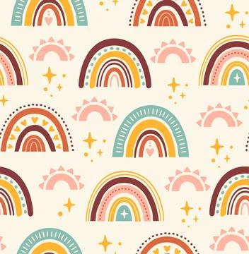 Boho seamless pattern vector concept Stock Illustration