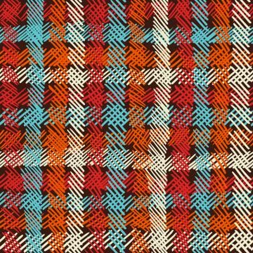 Boho seamless pattern vintage checkered background Stock Illustration