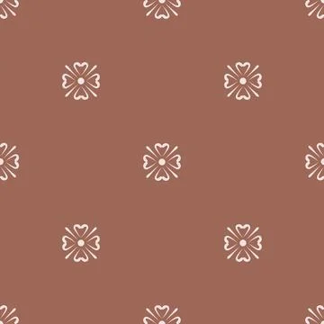 Boho seamless repeating background with flowers Stock Illustration