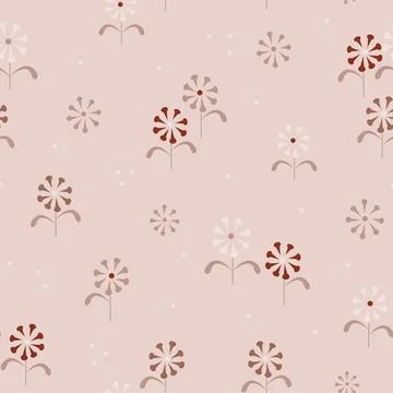 Boho seamless repeating background with flowers Stock Illustration