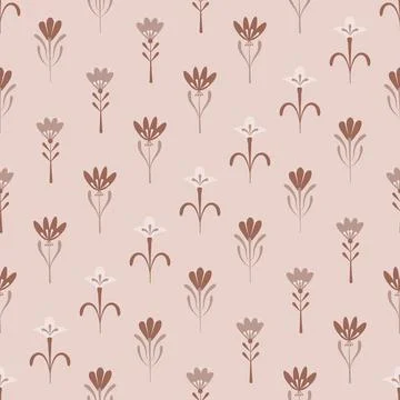 Boho seamless repeating background with flowers Stock Illustration