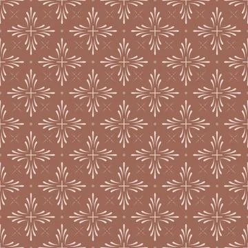 Boho seamless repeating background with flowers Stock Illustration