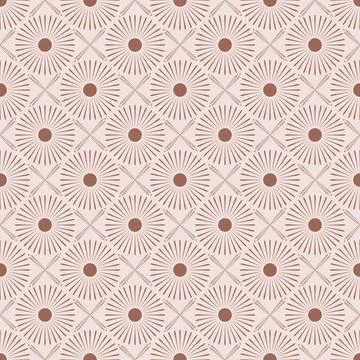 Boho seamless repeating background with flowers Stock Illustration