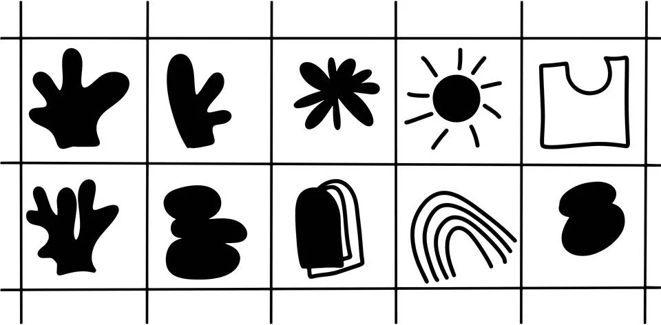 Boho Shape Illustration Set – Abstract Aesthetic Stock-Illustration