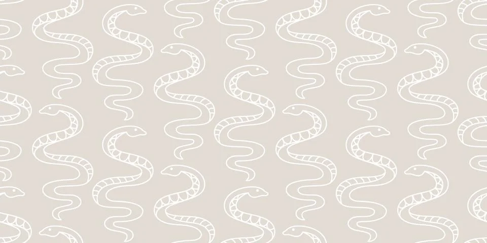 Boho Snakes Seamless pattern. Mystical background Stock Illustration