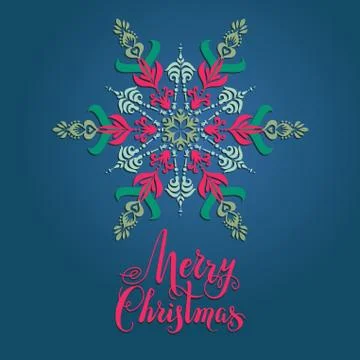 Boho snowflakes card Stock Illustration