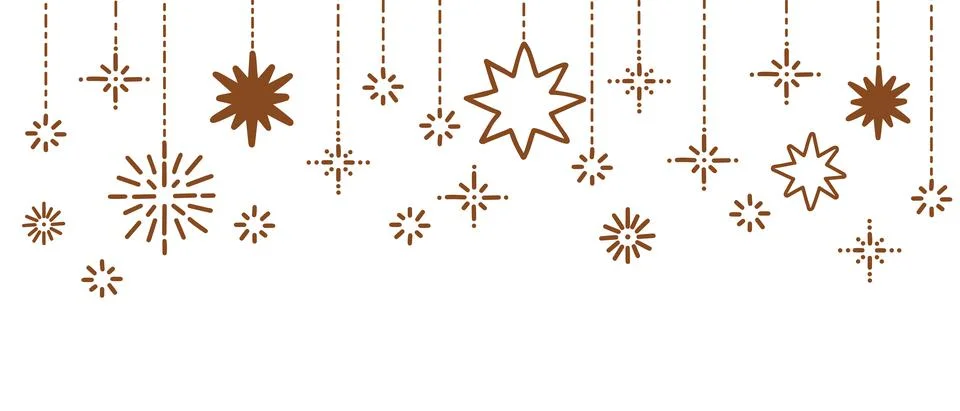 Boho stars seamless vector border. Doodle hand drawn stars banner Stock Illustration