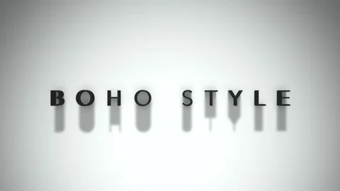 Boho Style 3D title animation matte black text on a white background Stock Footage 300715874