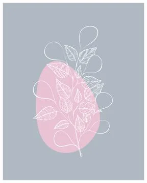 Boho style abstract background minimalism, doodle, grey and pink, decor. Illustrazione stock