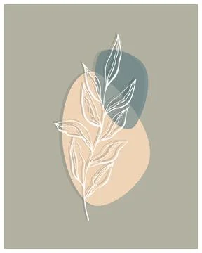 Boho style abstract background minimalism, doodle, decor. Illustrazione stock