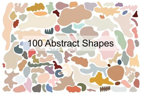 Boho style abstract shape set, simple hand drawn art object vector illustration Stock Illustration