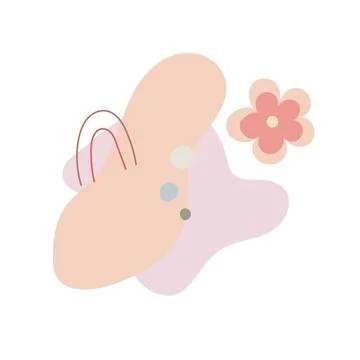 Boho style abstract shapes, simple hand drawn art objects vector illustration Illustrazione stock