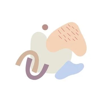 Boho style abstract shapes, simple hand drawn art objects vector illustration Illustrazione stock