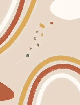 Boho style abstract vector background. Neutral pastel color decorative templa Stock Illustration