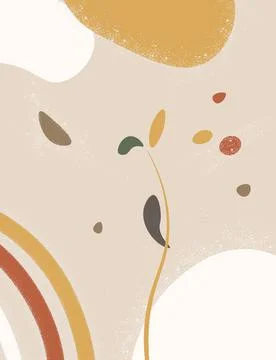 Boho style abstract vector background. Neutral pastel color Stock Illustration