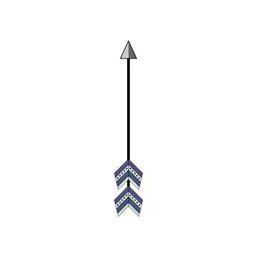 Boho style arrow pointing up indicating direction Illustrazione stock