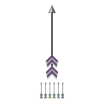 Boho style arrow pointing up indicating direction Stock Illustration