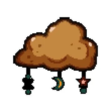 Boho style cloud design with celestial dangling elements Stock Illustration