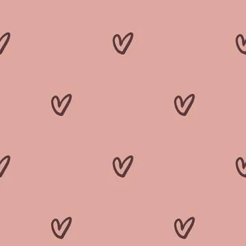Boho style, Cute seamless pattern with hearts for Valentine's Day Stock Illustration