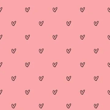 Boho style, Cute seamless pattern with hearts for Valentine's Day Stock Illustration