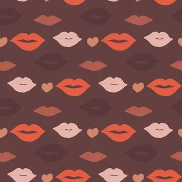 Boho style, Cute seamless pattern with hearts for Valentine's Day Stock Illustration