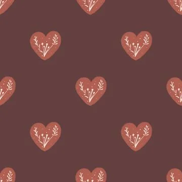 Boho style, Cute seamless pattern with hearts for Valentine's Day Illustrazione stock