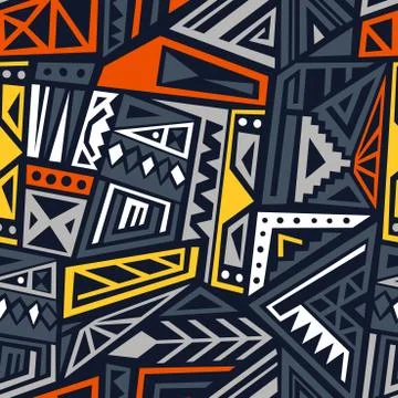 Boho style fashion pattern. Indigenous art texture. Seamless vector texture. Stock Illustration