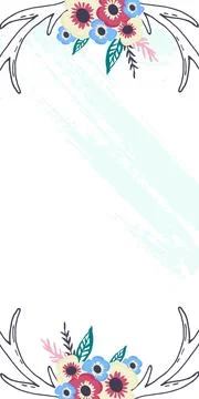 Boho style flyer, vector illustration. Vintage postcard design, romantic pattern Illustrazione stock