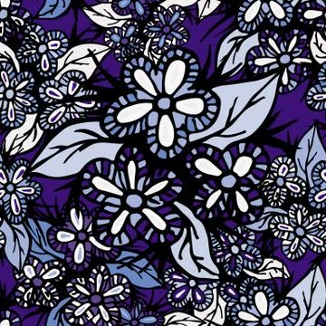 Boho Style Hand Drawn Seamless Pattern Stock Illustration