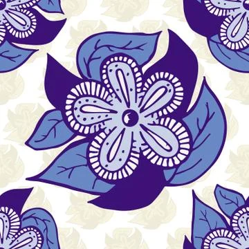 Boho Style Hand Drawn Seamless Pattern Stock Illustration