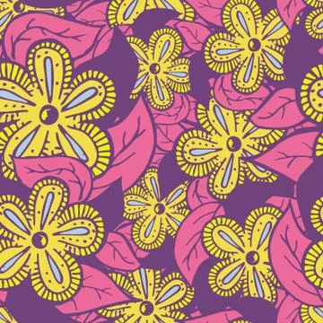 Boho Style Hand Drawn Seamless Pattern Stock Illustration