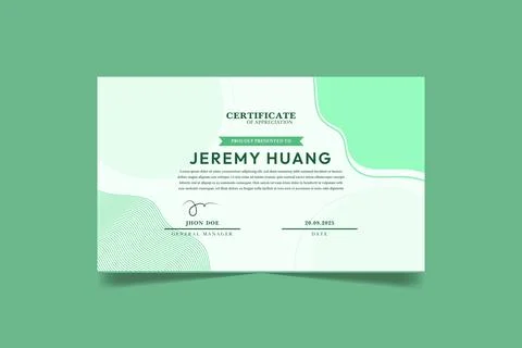Boho Style Minimalist Certificate Vector Design Template Stock Illustration