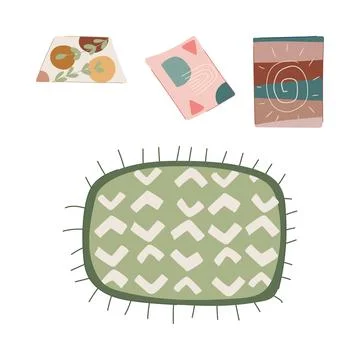 Boho style rugs collection with abstract patterns Stock Illustration