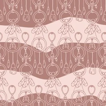 Boho style textile. Boho-chic vector. Bohemianism wallpaper vector. Stock Illustration