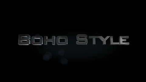 Boho Style title 3D metal text on black alpha channel background Stock Footage 301066443