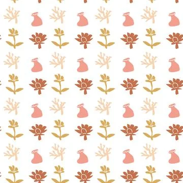 Boho summer elements with botanical patterns for design projects Illustrazione stock