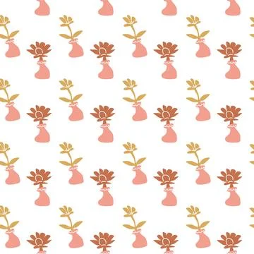 Boho summer elements pattern with floral motifs for creative projects Stock Illustration