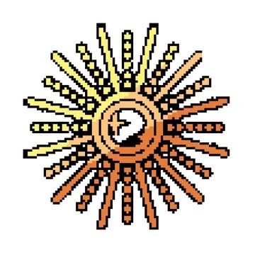 Boho sun symbol design with shining rays Stock Illustration