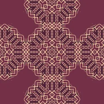 Boho tiles seamless pattern fabric. Colorful patchwork print furniture Stock Illustration