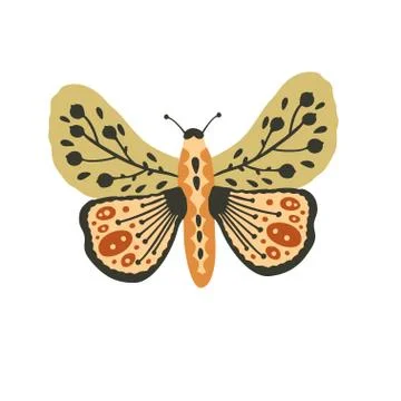 Boho vector butterfly. Stock Illustration